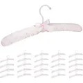 Produktbild: 25 X Kleiderbügel Satin, Weich Gepolstert, 360° Drehbarer Haken, Dekorative Schleife, Satinbügel, 38 Cm Breit, Rosa