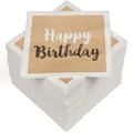 Produktbild: HEKU 100 Servietten, 3-lagig, 33x33cm I Saugstark und praktisch verpackt I Ideal für Hochzeiten, Jubiläen und besondere Anlässe, Birthday nature