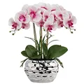 Produktbild: Briful 44CM Künstliche Orchideen Phalaenopsis Kunstblumen wie Echt Dekorative Orchidee Bonsai Kunstpflanze Arrangement im Keramiktopf für Tisch Wohnzimmer Wohnkultur Dekoration