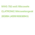Produktbild: MWG 792 weiß Mikrowelle CLATRONIC Mikrowellengerät 263894 (4006160638943)