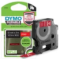 Produktbild: DYMO Original D1 Hochleistungs-Etikettenband | weiß auf rot | 12 mm x 3 m | permanent haftendes Vinyl-Schriftband | für LabelManager-Beschriftungsgerät
