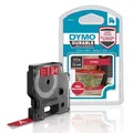 Produktbild: DYMO D1 Vinyl Schriftband HP weiß/rot 12 mm x 3 m
