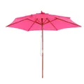 Produktbild: Sonnenschirm Lissabon, Gartenschirm Marktschirm, Ø 3m Polyester/Holz ~ pink