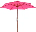 Produktbild: Sonnenschirm Lissabon, Gartenschirm Marktschirm, Ø 3m Polyester/Holz pink