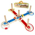 Produktbild: Wurfspiel Ringwurfspiel, UlifeME Garten Spiele für Kinder und Erwachsene, 5 Pcs Hölzerne Seilringe + 8 Pcs Bunt Ringe Werfen, 2 Formen für Indoor und Outdoor Spielspaß, Kinderspiele Draußen mit Tasche
