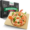 Produktbild: Pizza Divertimento - DAS ORIGINAL - Pizzastein für Backofen & Gasgrill – Vergleich.org ausgezeichnet - Pizza Stein aus Cordierit bis 900 °C – Für knusprigen Boden & saftigen Belag - Inkl. e-Rezeptbuch