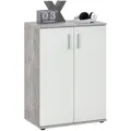 Produktbild: FMD-Möbel Kommode Albi 1, weiß / beton, mit 2 Türen, 60 x 83 x 35cm