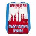 Produktbild: Hier parkt ein Bayern Fan Parkscheibe in Vereinsfarben