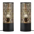 Produktbild: Marrakesch Orient & Mediterran Interior Nachttischlampe 2er Set Skandinavische Deko Tischlampe Lampe Verdure Klein Schwarz, ohne Leuchtmittel, Tischlampe schwarz 34 cm