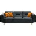 Produktbild: Beautysofa 3-Sitzer, Dunkelgrau, Gold, Textil, 233x85x94 cm, Wohnzimmer, Sofas & Couches, Sofas, 3-Sitzer Sofas