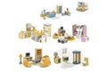 Produktbild: TikTakToo Puppenhausmöbel Schlafzimmer, Kinderzimmer, Küche, Bad, Wohnzimmer für Biegepüppchen
