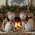 Produktbild: Weihnachtliche Katze Minka 2er Set - Höhe ca. 16 cm