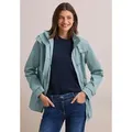 Produktbild: Cargojacke CECIL, Damen, Gr. XL (44), blau (strong mint), Web, Obermaterial: 100% Baumwolle; Futter: 100% Polyester, unifarben, normal normal, hoch geschlossener Ausschnitt, Manschette, Jacken, mit Kapuze in Tasche am Nacken