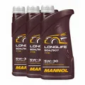Produktbild: MANNOL 7715 SAE 5W-30 Longlife Motoröl VW 504.00/507.00, MB 229.51, 3x1 Liter