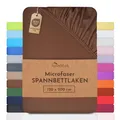 Produktbild: NatureMark - Mikrofaser SPANNBETTLAKEN zum Sparpreis! viele Größen und Farben Markenware (120x200 cm, Schoko braun)