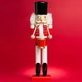 Produktbild: SIKORA NK-A Deko Nussknacker Figur aus Holz Verschiedene Motive 2 Größen, Farbe/Modell:A01 rot - Trommler, Größe:Höhe ca. 28 cm