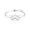 Produktbild: Swarovski Hyperbola Armreif, Rhodinierter Damenarmreif mit Unendlichkeitssymbol und Strahlenden Klaren Swarovski Kristallen