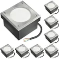 Produktbild: ledscom.de 8x LED Pflasterstein NEOLUM für außen, IP67, eckig, 10 x10cm, inkl. GX53 Leuchtmittel, 56lm, weiß