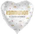 Produktbild: Folienballon Herzballon Kommunion die liebsten Glückwünsche - Fische, ca. 43 cm - 81169