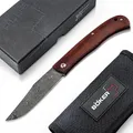 Produktbild: BÖKER PLUS® Slack Damast - klassisches spanisches Taschenmesser - 110 Lagen Damaszener Navaja Messer - EDC Klapp-Messer mit Holz Griff in Geschenkbox
