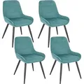 Produktbild: Woltu Esszimmerstühle 4er Set, Polsterstuhl Samt, Küchenstuhl Gepolstert, Akzentstuhl Für Wohnzimmer Schlafzimmer Küche, Ergonomischer Stuhl Mit Rückenlehne, Türkis