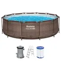 Produktbild: Steel Pro MAXTM Frame Pool Set mit Filterpumpe Ø 366 x 100 cm, Rattan-Optik (Scho...
