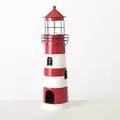 Produktbild: Kerzenlaterne Leuchtturm H.64 Ø.19 cm rot schwarz weiß Stückpreis