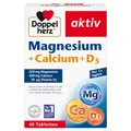 Produktbild: Doppelherz Magnesium + Calcium + D3 - Magnesium als Beitrag für die normale Muskelfunktion und zum Erhalt normaler Knochen - 40 Tabletten