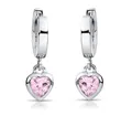 Produktbild: Materia Paar Creolen Kinderohrringe Zirkonia Herz Rosa SO-389, aus 925 Sterling Silber, rhodiniert