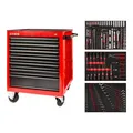 Produktbild: STIER Werkstattwagen, bestückt, 223-teilig, 179-tlg Steckschlüsselsatz, 17-tlg Schraubendreher & Zangensatz, 27-tlg Ringmaul- & Doppelringschlüsselsatz, 7 Schubladen, Werkzeugwagen, Montagewagen