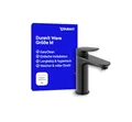 Produktbild: Duravit Wave Waschtischarmatur, Größe M (Auslauf Höhe 111 mm), Wasserhahn Bad mit Zugstangen-Ablaufgarnitur, Armatur Waschbecken, Schwarz Matt
