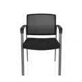 Produktbild: hjh OFFICE Besucherstuhl Konferenzstuhl Stuhl schwarz Netzstoff Stoff Armlehnen