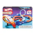 Produktbild: Hot Wheels Spielzeugauto Trackset, Ultra Hots Rasanter Wettkampfstart mit 2 Fahrzeugen im Maßstab 1:64, Kopf-an-Kopf-Rennen und Stunts, 2 manuell bedienbare Starter, HXR71