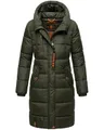Produktbild: MARIKOO Damen Winter Jacke Stepp Parka Mantel Winterjacke warm gefüttert Yuikoo XS-XXL (DE/NL/SE/PL, Alphanumerisch, S, Regular, Regular, Dunkel Olive)