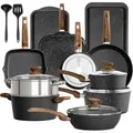 Produktbild: 17-teiliges Induktions-Kochgeschirr-Set mit Granitbeschichtung und