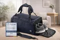 Produktbild: BeMaxx Sporttasche 40L blau Rucksackfunktion Schuhfach Nassfach 600D Polyester