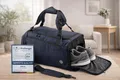 Produktbild: BeMaxx Sporttasche 40L blau Rucksackfunktion Schuhfach Nassfach 600D Polyester