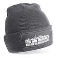 Produktbild: Herzbotschaft Beanie Strickmütze mit Spruch | Ich Bin Unioner Also Bin ich Cooler als du! | grau | weiche und warme Fußball Mütze für Berlin Fan | Skyline | SoftTouch Einheitsgröße für Erwachsene