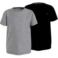 Produktbild: Tommy Hilfiger Underwear Kurzarmshirt 2P CN TEE SS (Packung, 2er-Pack) mit Tommy Hilfiger Markenlabel grau 140/146