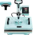 Produktbild: VEVOR Hitzepresse, 12 x 15 Zoll, 2-in-1 Wärmeübertragungsmaschine mit Hutpresse, 360° schwenkbare T-Shirt-Pressmaschine, digitale präzise Steuerung, schnelle gleichmäßige Erwärmung , Grün