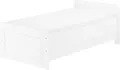 Produktbild: Weißes Einzelbett extra hoch 100x200 Zubehör wählbar V-60.42W-10Federleisten und Matratze