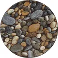 Produktbild: Erwin Müller Badematte, Badteppich, Badvorleger Steine, Stein-Optik grau Größe rund: 80 cm Ø - rutschhemmend, angenehme, sichere Florhöhe, für Fußbodenheizung geeignet