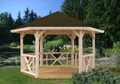 Produktbild: Gartenpavillon Holzpavillon Holz BETTY 337x338 cm 6-Eck Pavillon Gartenhaus