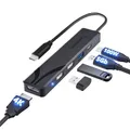 Produktbild: SABRENT USB C Hub mit HDMI 4K 60Hz, 3X USB A, PD 100W Ladegerät, 5-in-1 Multiport Adapter Mehrfach Dock, USB-C Port Dongle kompatibel mit MacBook, iPhone 15/16, iPad, Steam Deck, Laptop, PC (HB-TC5P)