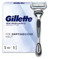 Produktbild: Gillette SkinGuard Sensitive Nassrasierer Herren, Rasierer + 1 Rasierklinge mit Hautschutz, Geschenk für Männer