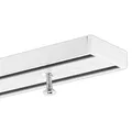 Produktbild: Gardineum 100 cm Vorhangschiene, Gardinenschiene, Aluminium, weiße Oberfläche, 2-läufige Objektschiene, vorgebohrt
