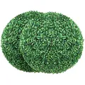 Produktbild: VEVOR 2x Buchsbaumkugel Künstlich Ø50,8cm Garten Deko Buchsbaum Kugel künstlich Buchskugel Kunstpflanze aus PE, Holz, PP inkl. 2 Stk. Dekorative LED-Leuchten und 10 Stk. Ersatzblätter