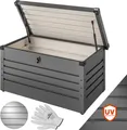 Produktbild: GARDEBRUK® Auflagenbox 385L Volumen inkl. Handschuhe Metall Abschließbar Gasdruckfeder 120x62cm Wetterfest Garten Balkon Keller Gartenbox Gartentruhe Anthrazit