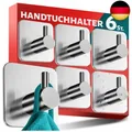 Produktbild: Menz Handtuchhalter ohne Bohren 6er SET - Handtuchhaken Bad Edelstahl,