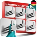 Produktbild: Menz Handtuchhalter ohne Bohren 6er SET - Handtuchhaken Bad Edelstahl,